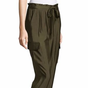 Green Silky Cargo Pants